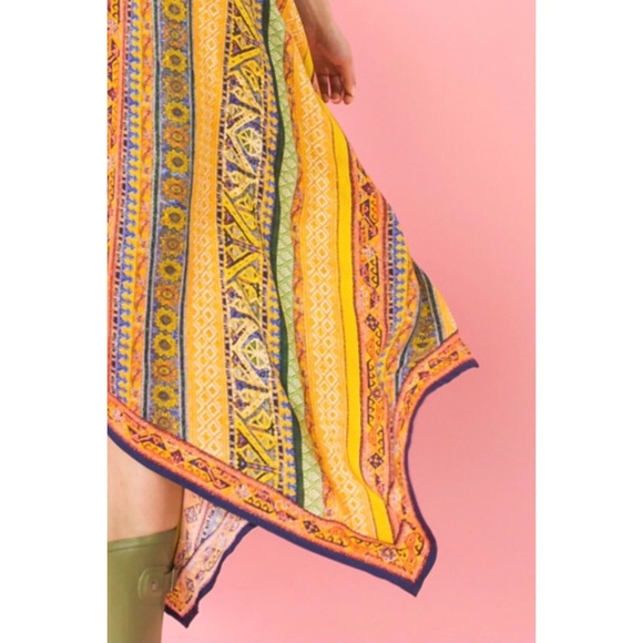 Flying Tomato Boho Print V Neck Sleeveless Hanky Hem Midi Dress - Picture 10 of 10